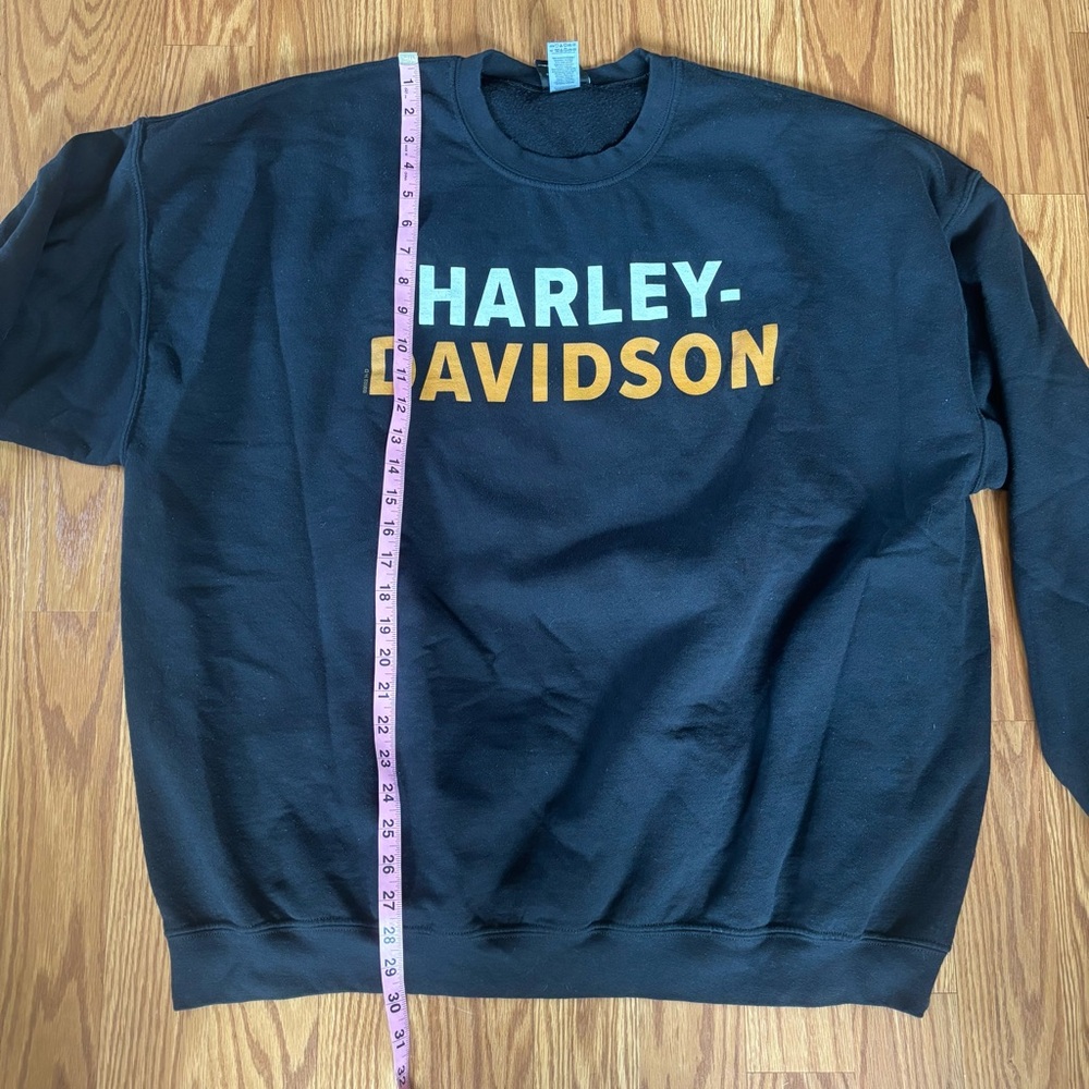 Harley-Davidson Motorcyles Santa Maria California Black Orange Sweatshirt Sz 3XL - Picture 4 of 7